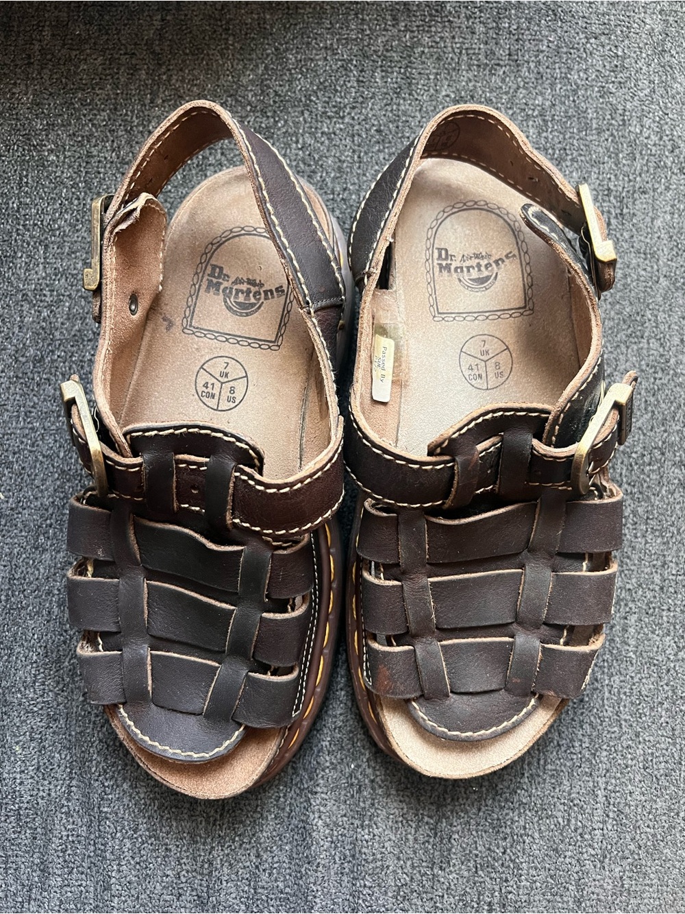 Dr. Martens Dark Brown Leather Fisherman Sandals with Buckle